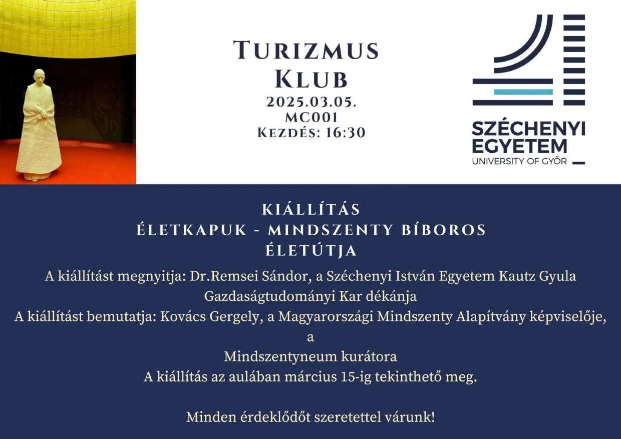 Mindszenty kiállítás - Turizmus Klub - SZE-KGK